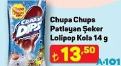 CHUPA CHUPS PATLAYAN ŞEKER LOLİPOP KOLA 14 G CHUPA CHUPS PATLAYAN ŞEKER LOLİPOP KOLA 14 G